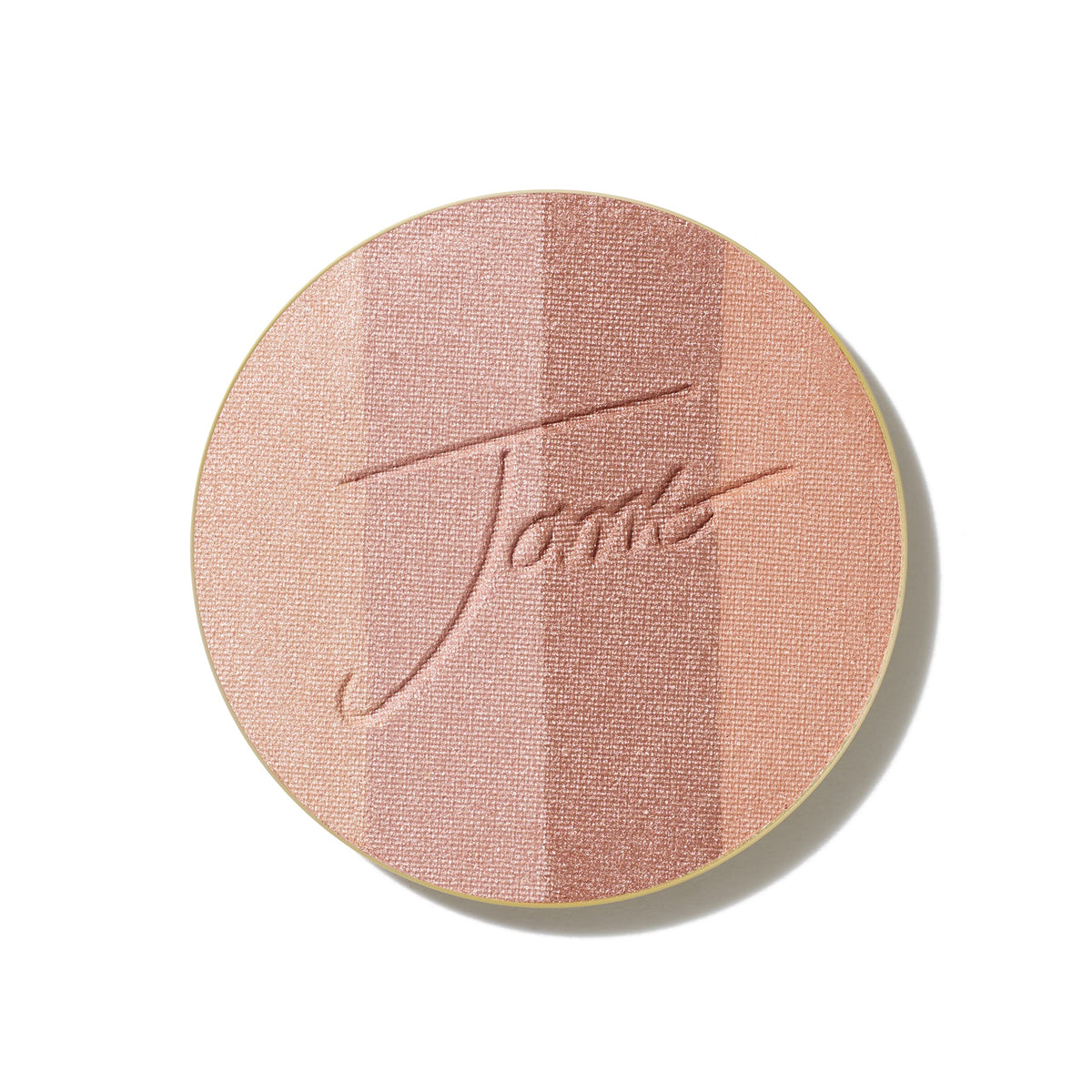 jane iredale refill front view showing four shimmer pans and color range benefit