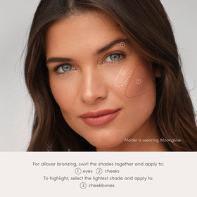 jane iredale PureBronze refill seated in compact to show size and travel-friendly convenience