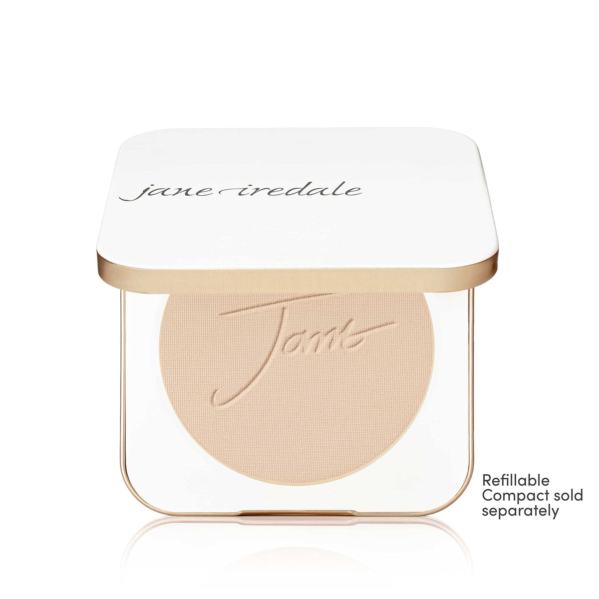 jane iredale powder being applied with brush for buildable, even coverage benefit