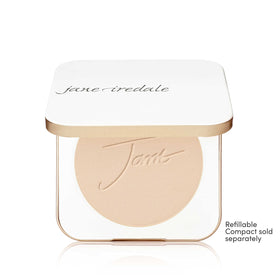 jane iredale compact in hand demonstrating refill portability and convenience