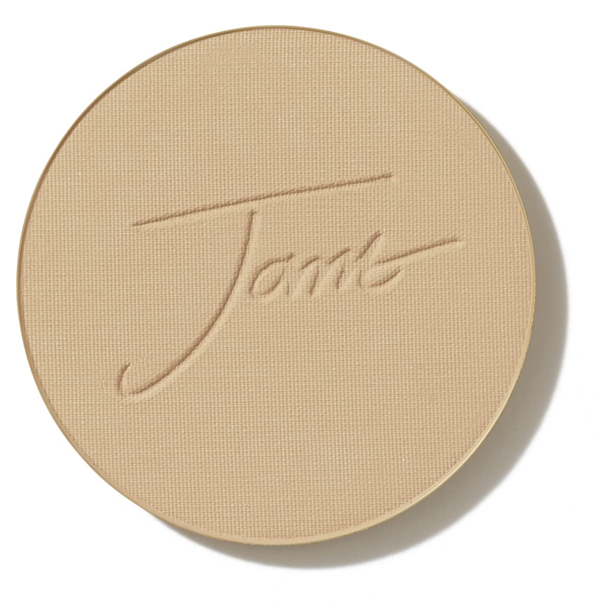 jane iredale front pan showing golden glow shade and clean packaging benefit