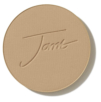 jane iredale front pan of latte refill showing smooth pressed surface and compact compatibility