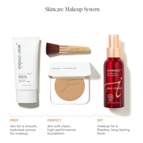 jane iredale compact in a handbag lifestyle shot indicating everyday, on-the-go protection