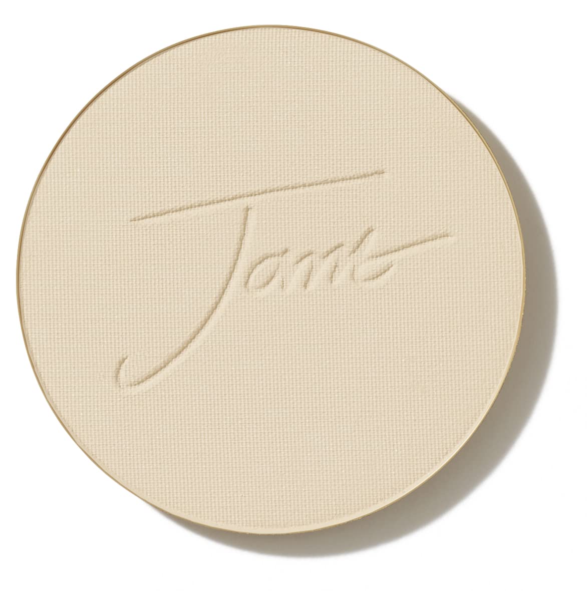 jane iredale compact front view showing refill and branding benefit: travel-friendly