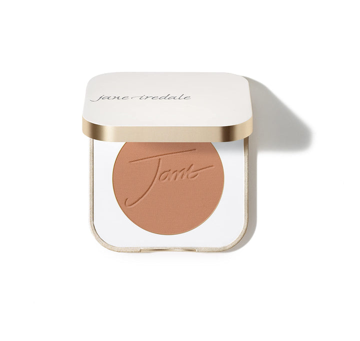 jane iredale compact front showing shade and sleek packaging for easy storage