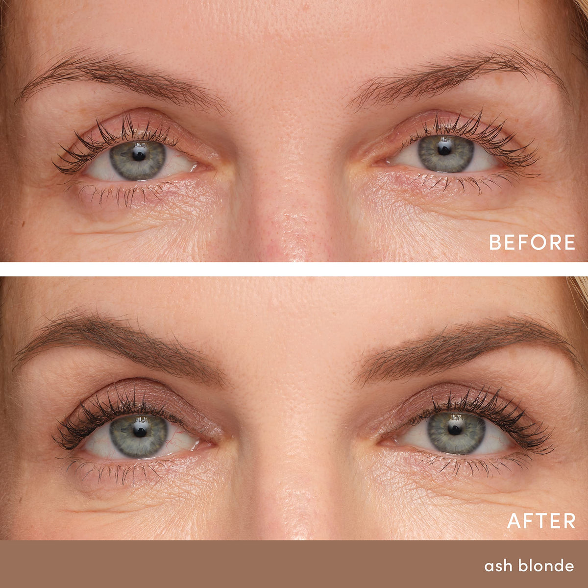 jane iredale spoolie brushing brows to blend color and soften edges for natural finish