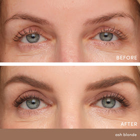jane iredale spoolie brushing brows to blend color and soften edges for natural finish