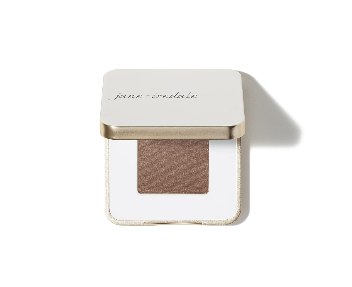 jane iredale compact front view showing neutral matte and shimmer shades, versatile palette