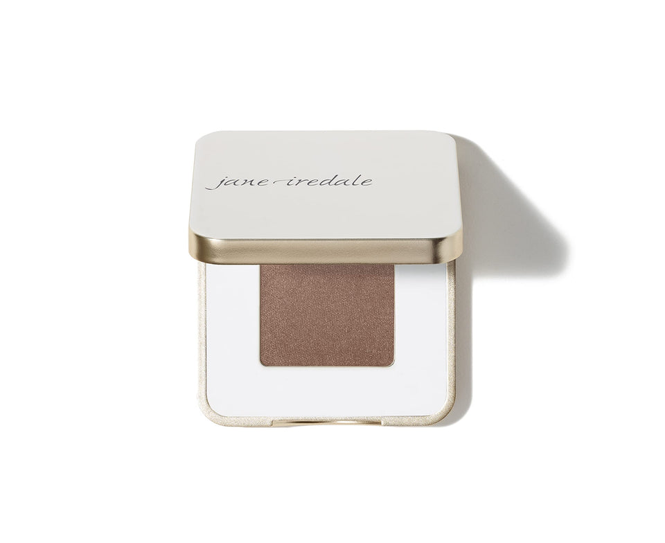 jane iredale compact front view showing neutral matte and shimmer shades, versatile palette