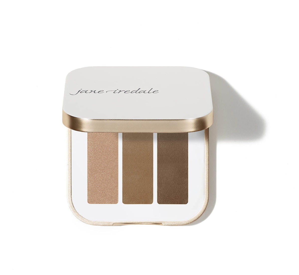 jane iredale front packaging showing three Cognac shades and compact