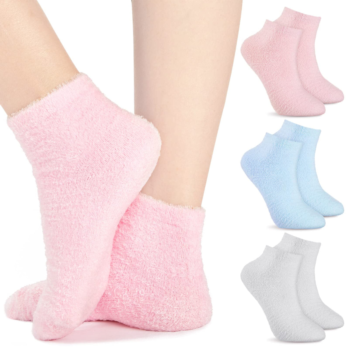 Janmercy front view of three pairs showing colors and packaging benefit: ready spa set