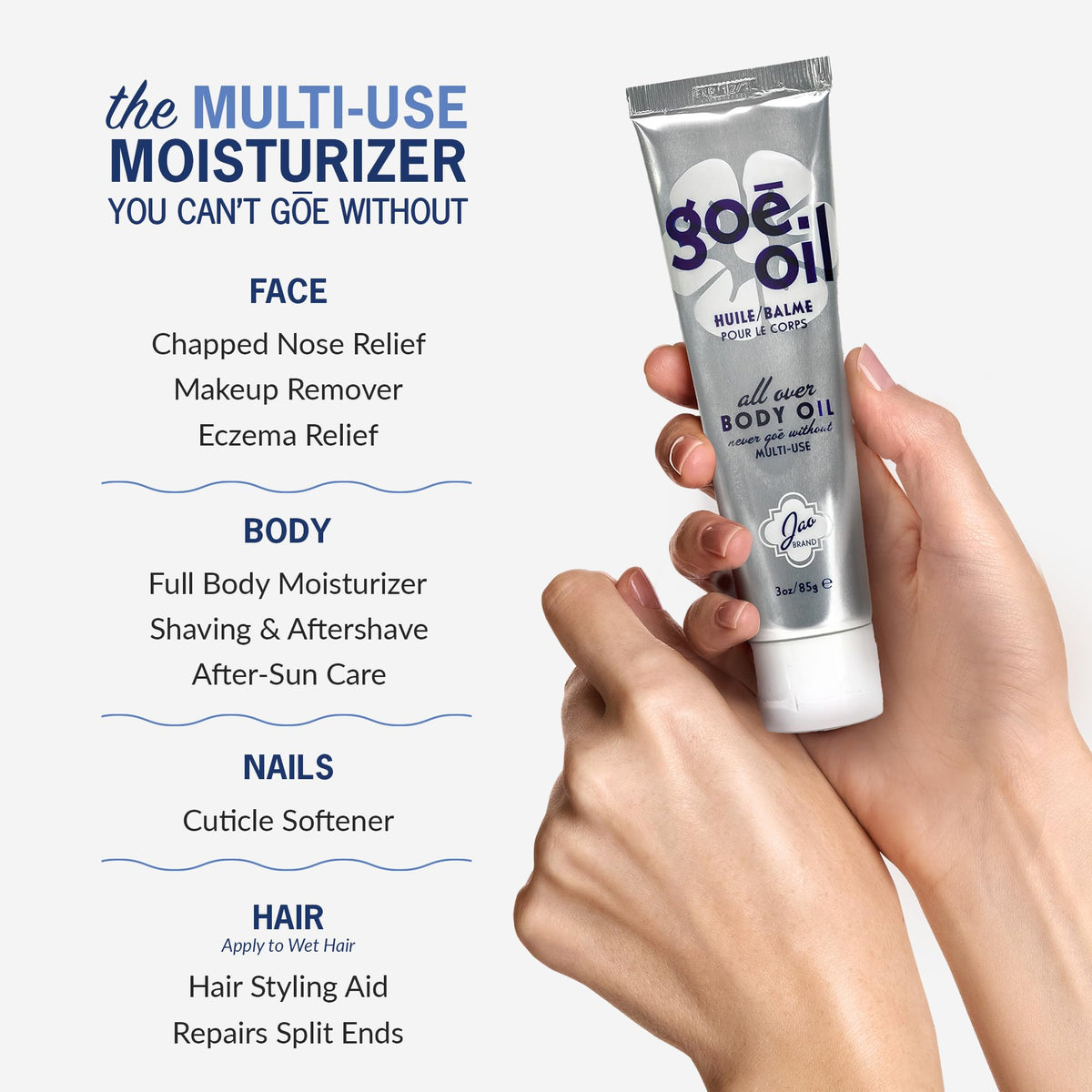 Jao Goē Oil texture closeup demonstrating lightweight, non-greasy finish