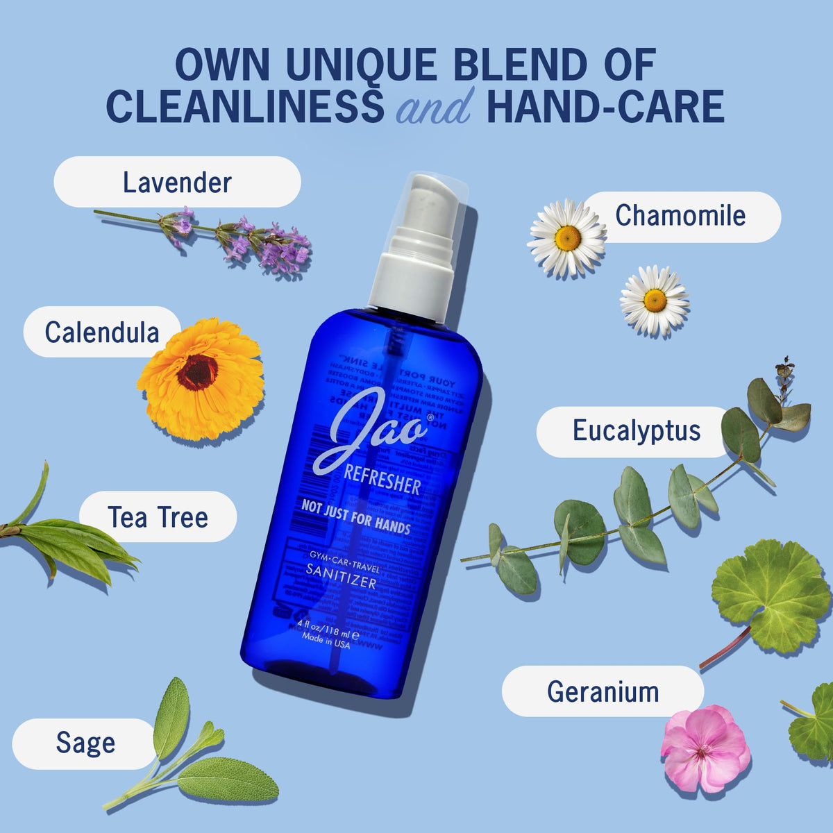 Jao Refresher label ingredient list highlighting plant-based clean formula benefit