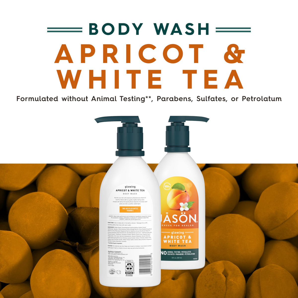 JASON back label and ingredients highlighting transparent formulation benefit