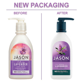 JASON creamy lather texture on hand showing moisturizing foam and feel