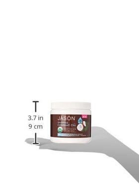 JASON warming coconut oil in palm for easy application and smooth absorption