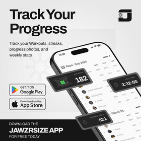 Jawzrsize app screen showing guided workout and progress tracking