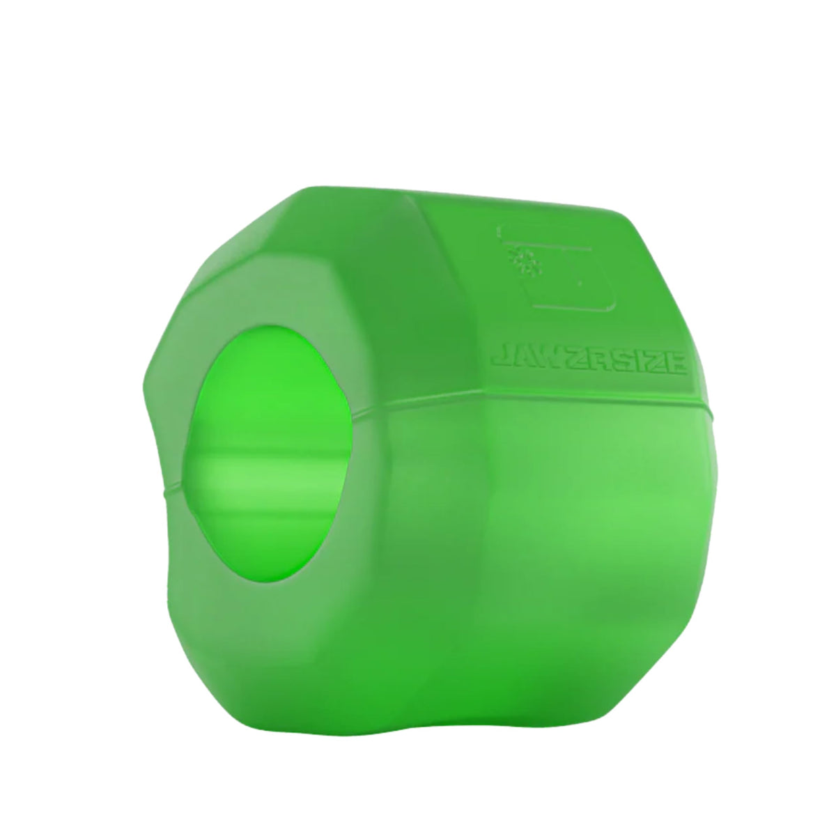 Jawzrsize front packaging showing intermediate green device and benefits