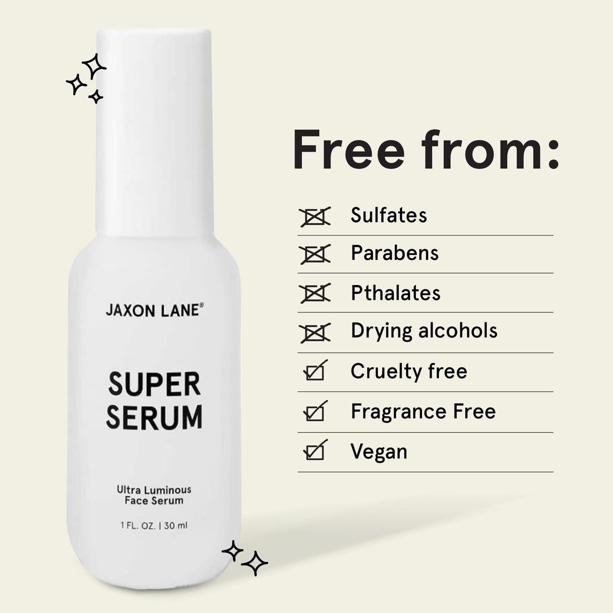 JAXON LANE 1 oz bottle in hand for size comparison and travel-friendly convenience