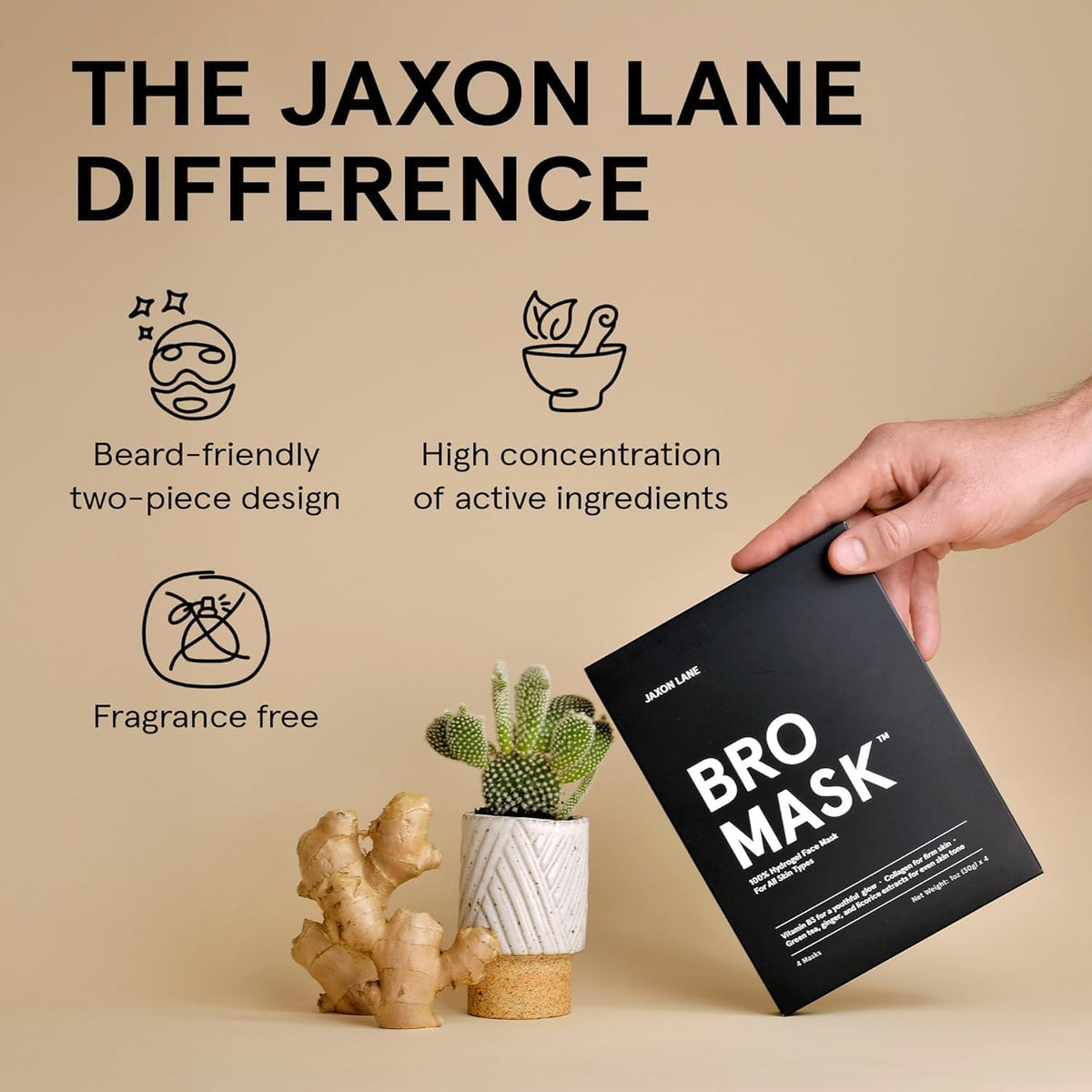 JAXON LANE beard-friendly mask demo showing coverage where it counts