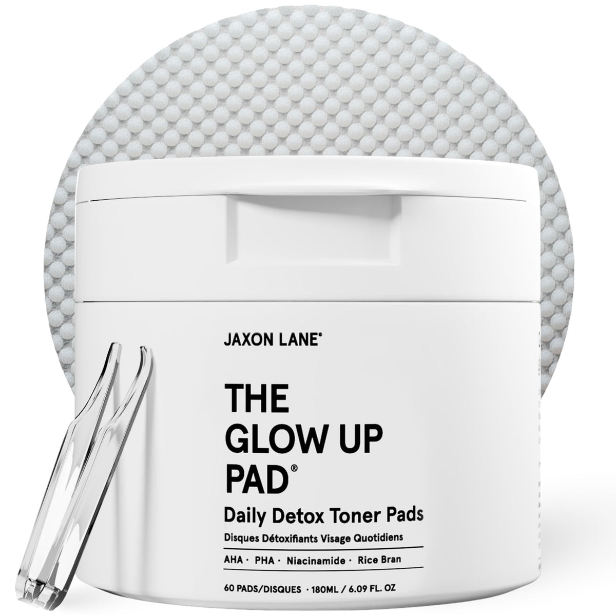 JAXON LANE front packaging showing 60 pads and benefits