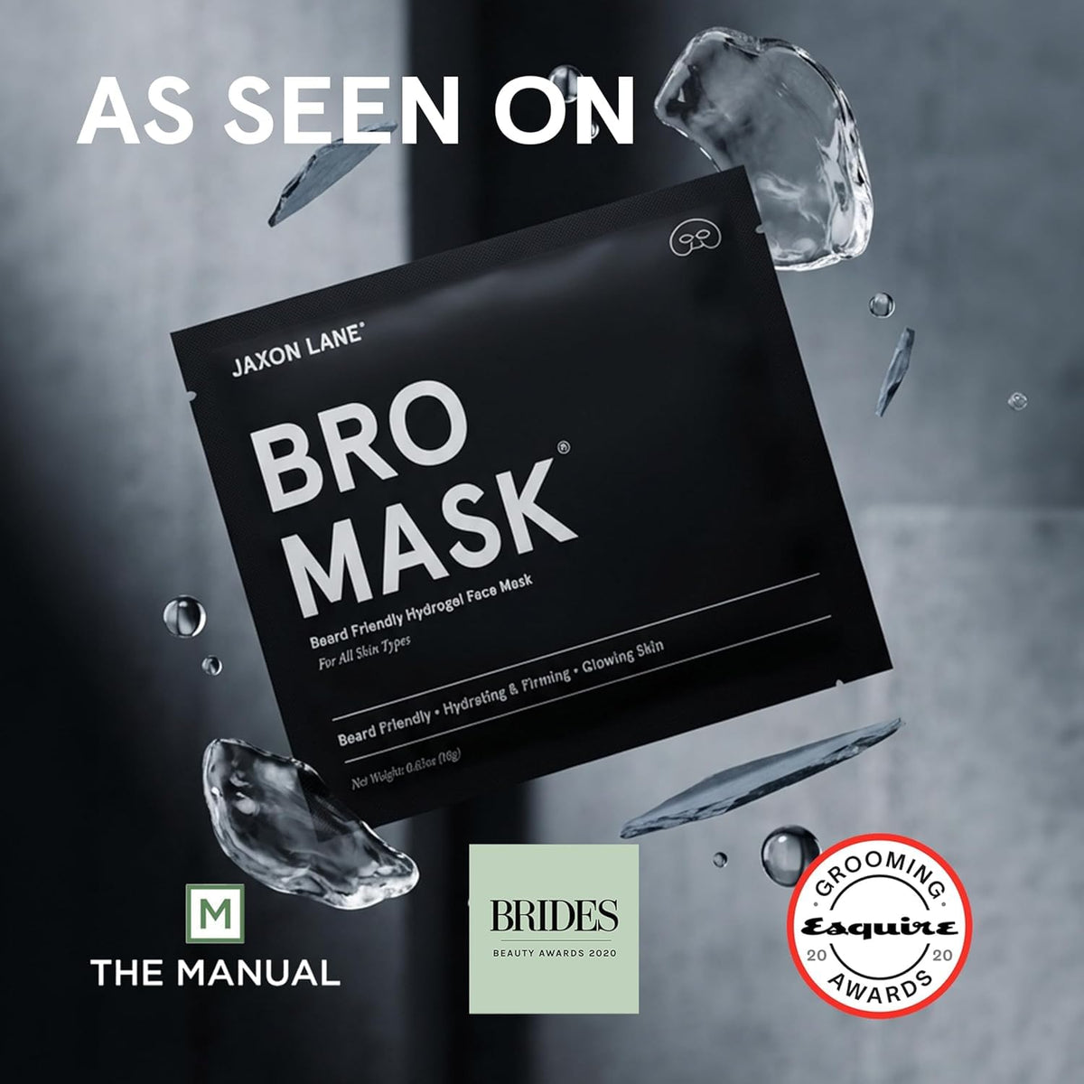 JAXON LANE mask pack staged on bathroom shelf for at-home skincare routine