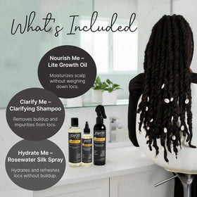 Jaycee Naturals clarifying shampoo pump close-up for easy weekly cleansing