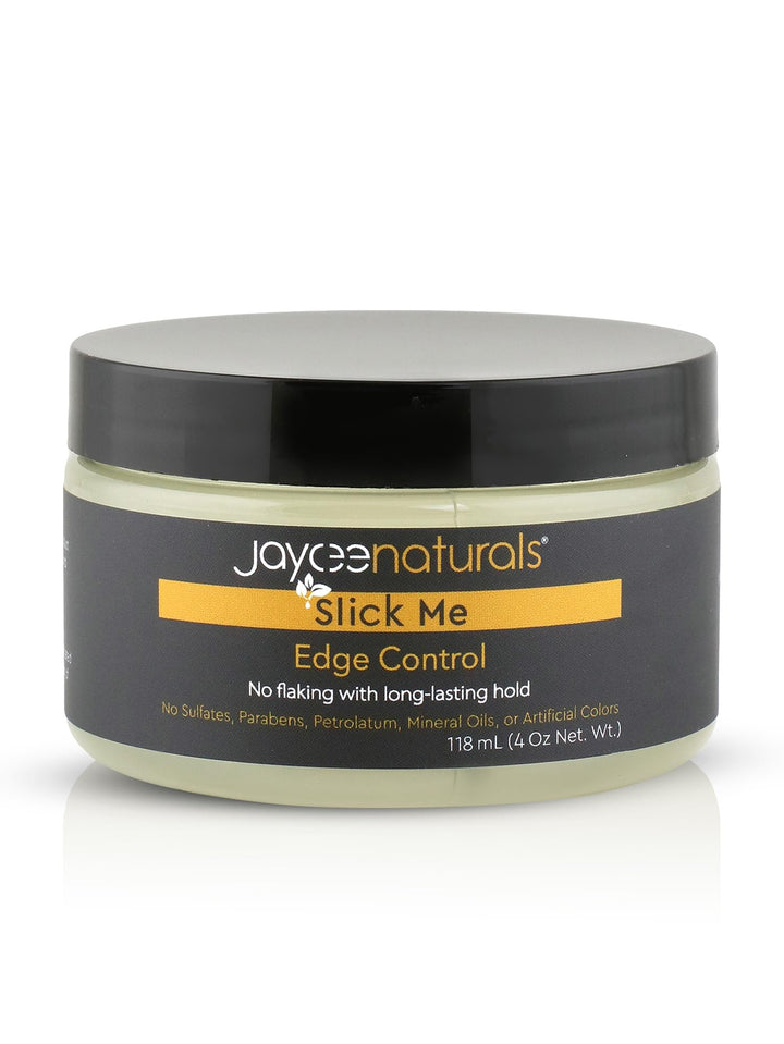Jaycee Naturals front packaging showing Slick Me edge control for firm hold