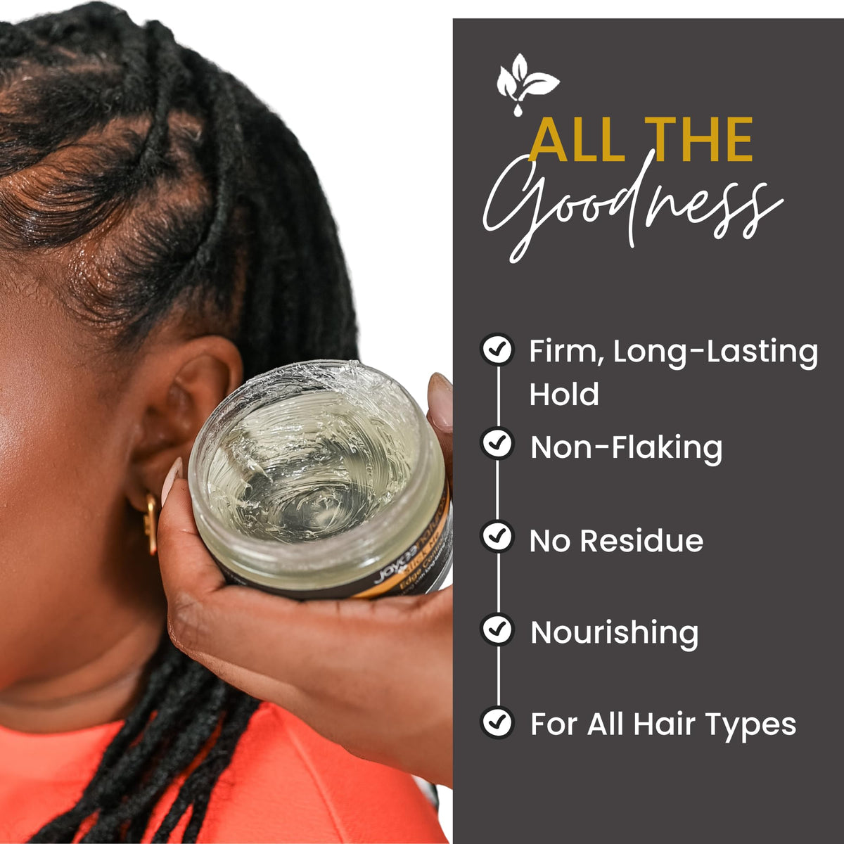 Jaycee Naturals jar in hand illustrating 4 oz size and portability benefit