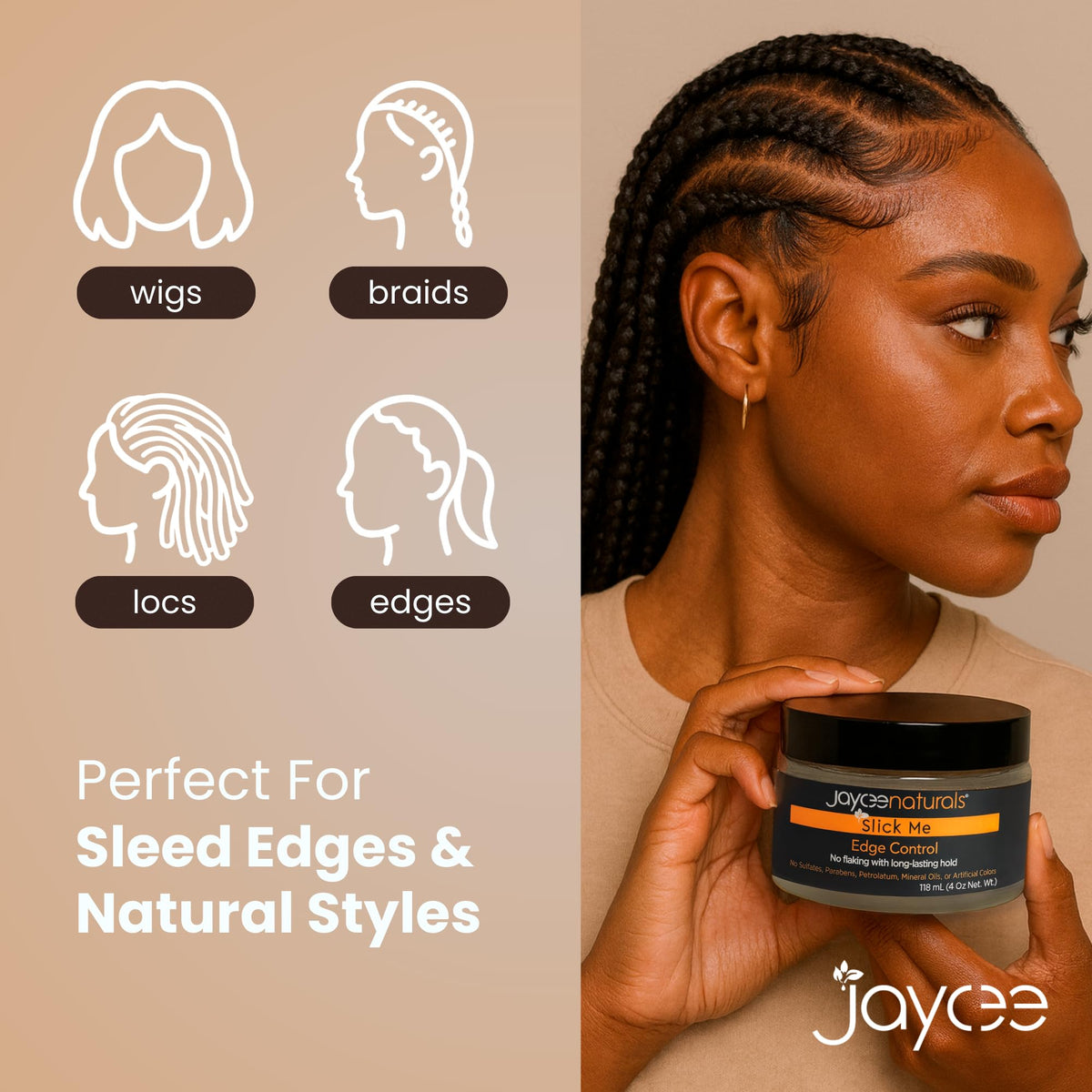 Jaycee Naturals easy rinse demo showing quick wash-out benefit on hair