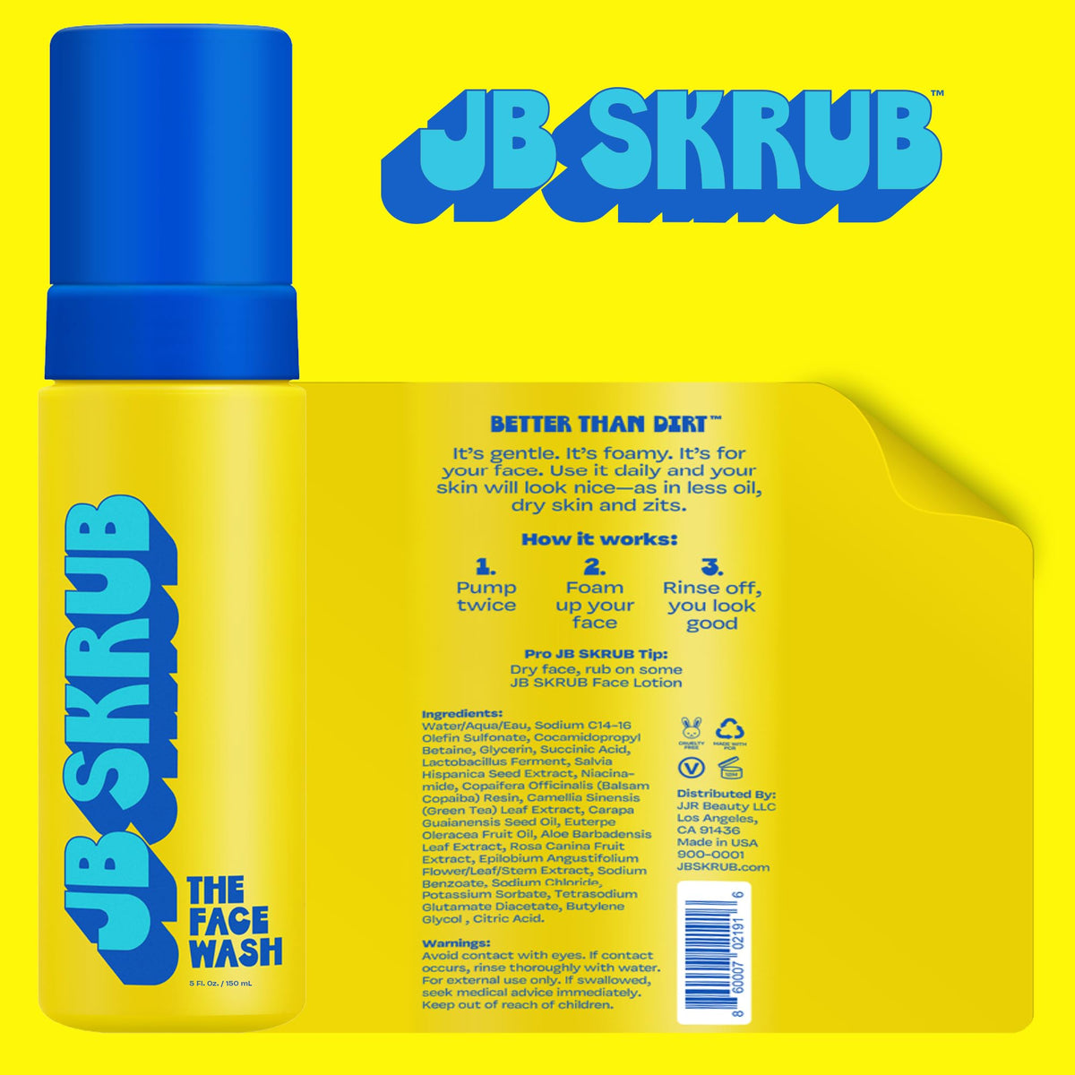JB SKRUB foam texture close-up demonstrating gentle lather