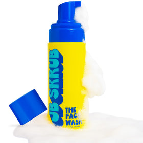 JB SKRUB front packaging showing bottle and label benefits