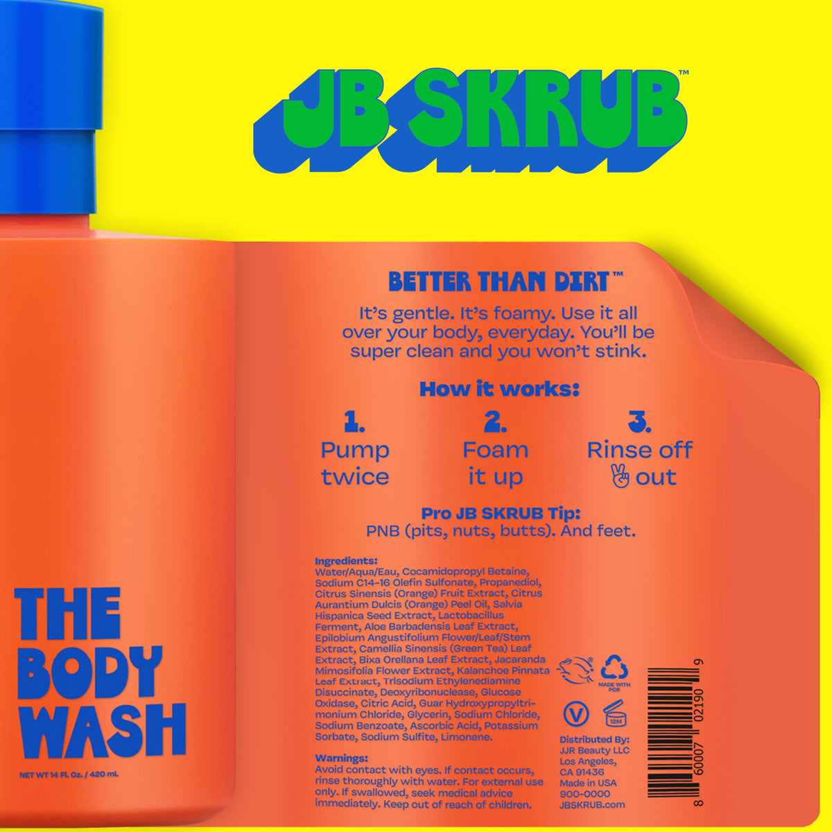 Teen boy using JB SKRUB in shower, product controls oil and odor effectively