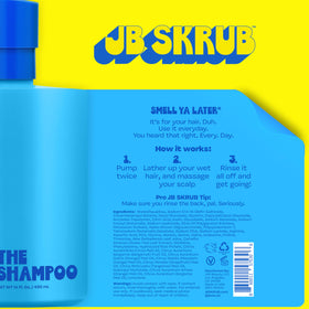 JB SKRUB aloe vera and green tea ingredients, soothing and calming benefits