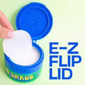 JB SKRUB label showing key ingredients and clean formulation benefits