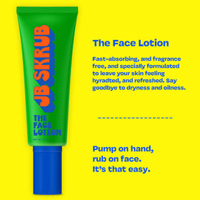 JB SKRUB lotion on hand absorbing quickly without greasiness