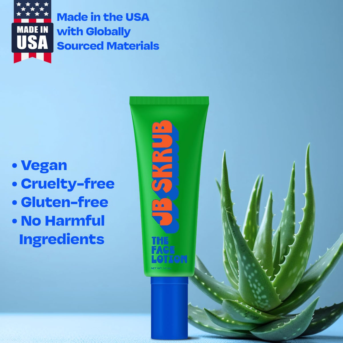 JB SKRUB 1.7 oz size comparison showing travel-friendly convenience