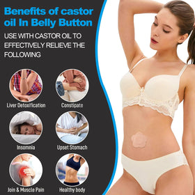 Jconly patch applied on belly button offering discreet, mess-free use