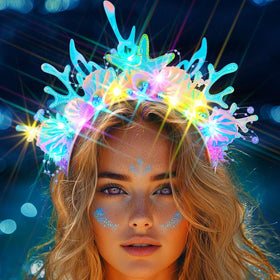 JEAIRTS headband worn on model showcasing comfortable fit and festive glow