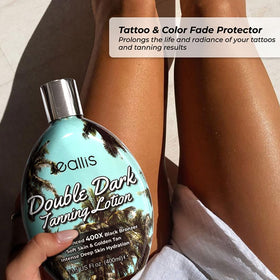 jeallis on beach towel showing bronzed skin and hydration benefit