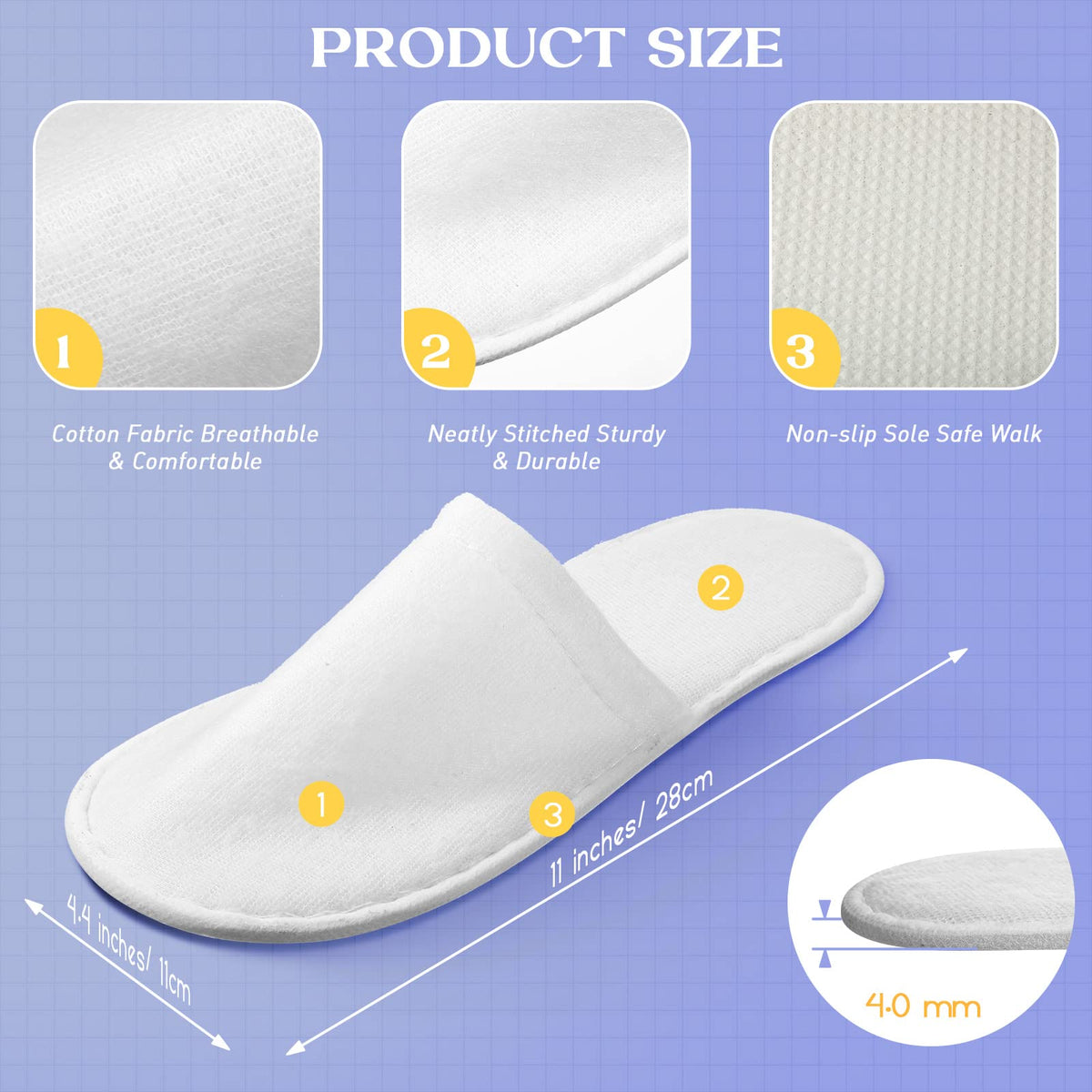 Jecery slippers in hotel room being worn by guest for hygienic convenience