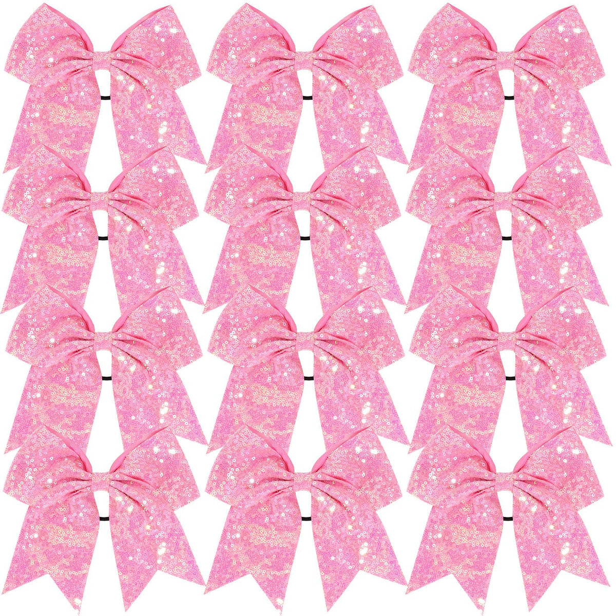 Jeffan front packaging showing 12 pink glitter bows and clear value