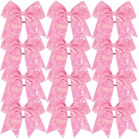 Jeffan front packaging showing 12 pink glitter bows and clear value