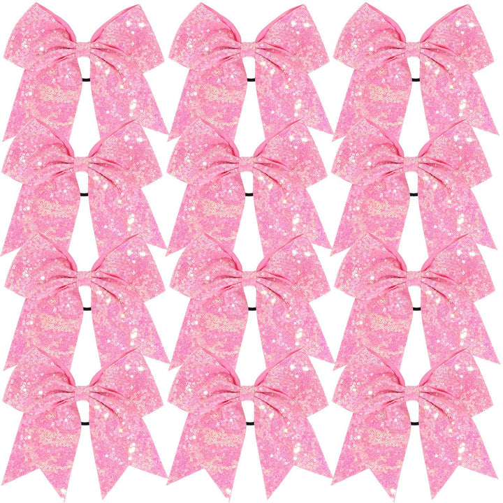 Jeffan front packaging showing 12 pink glitter bows and clear value