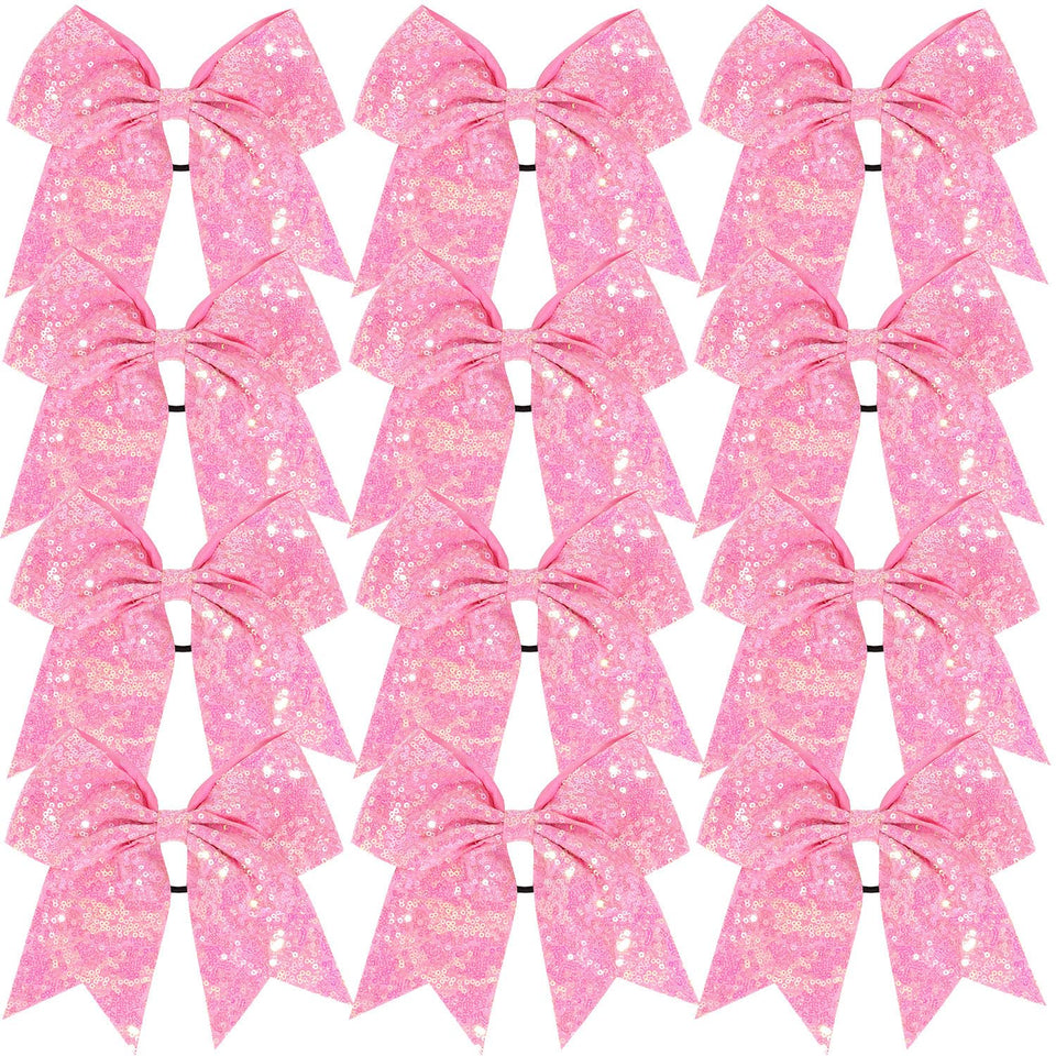Jeffan front packaging showing 12 pink glitter bows and clear value
