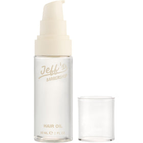 Jeff's Barbershop front bottle showing clean packaging and fresh scent benefit