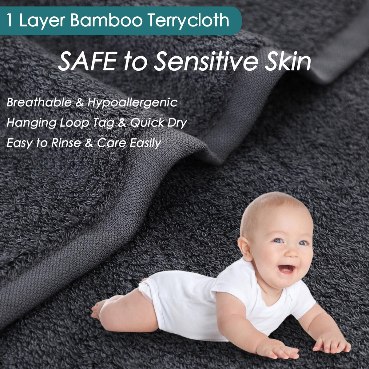 JEFFSUN absorbent cloth with water droplets showing high absorbency benefit