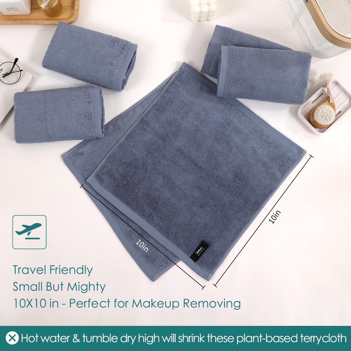 JEFFSUN stacked cloths showing plush thickness and multi-use benefit