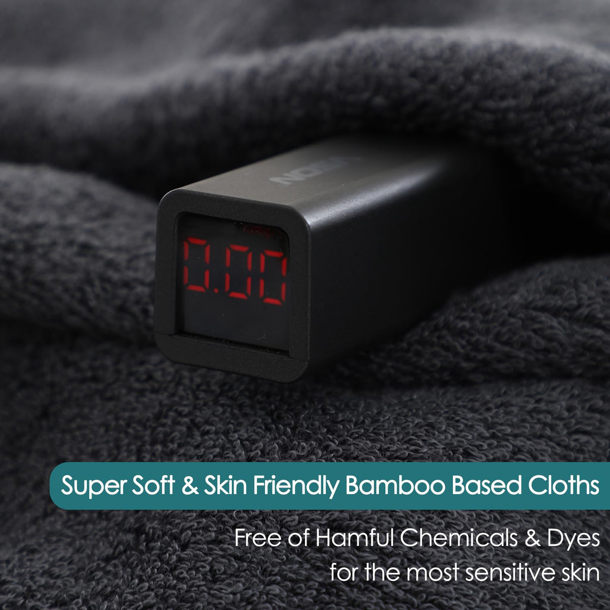 JEFFSUN washcloth placed with toiletries showing travel-friendly benefit