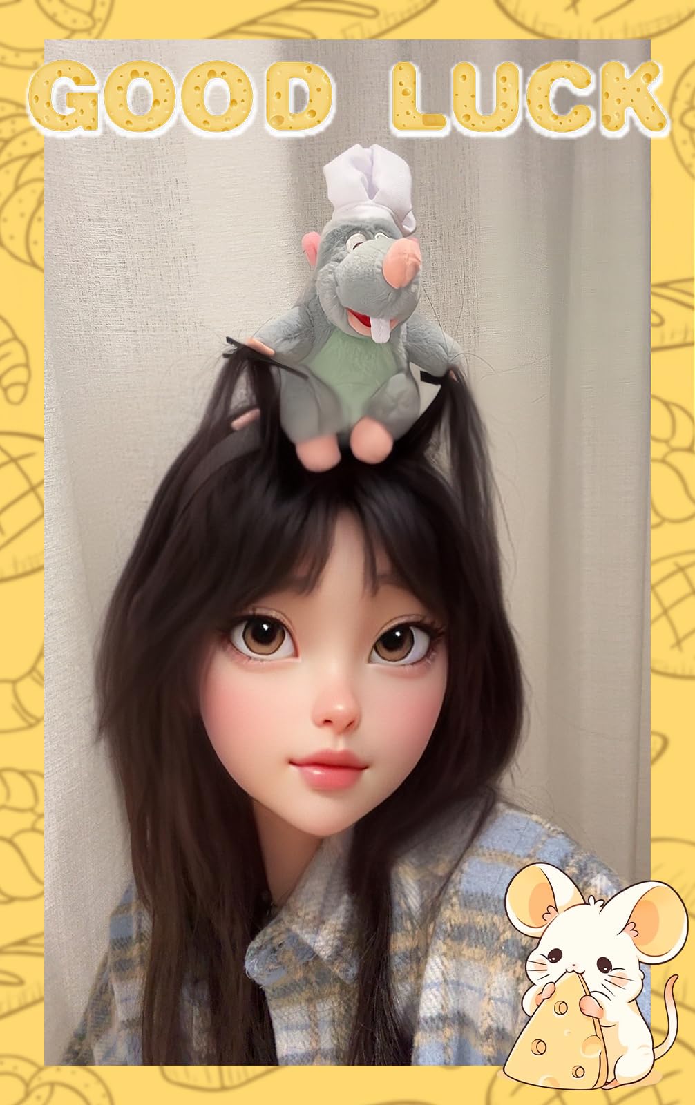 JEGERMIG close-up of mouse plush and clips demonstrating secure hair hold